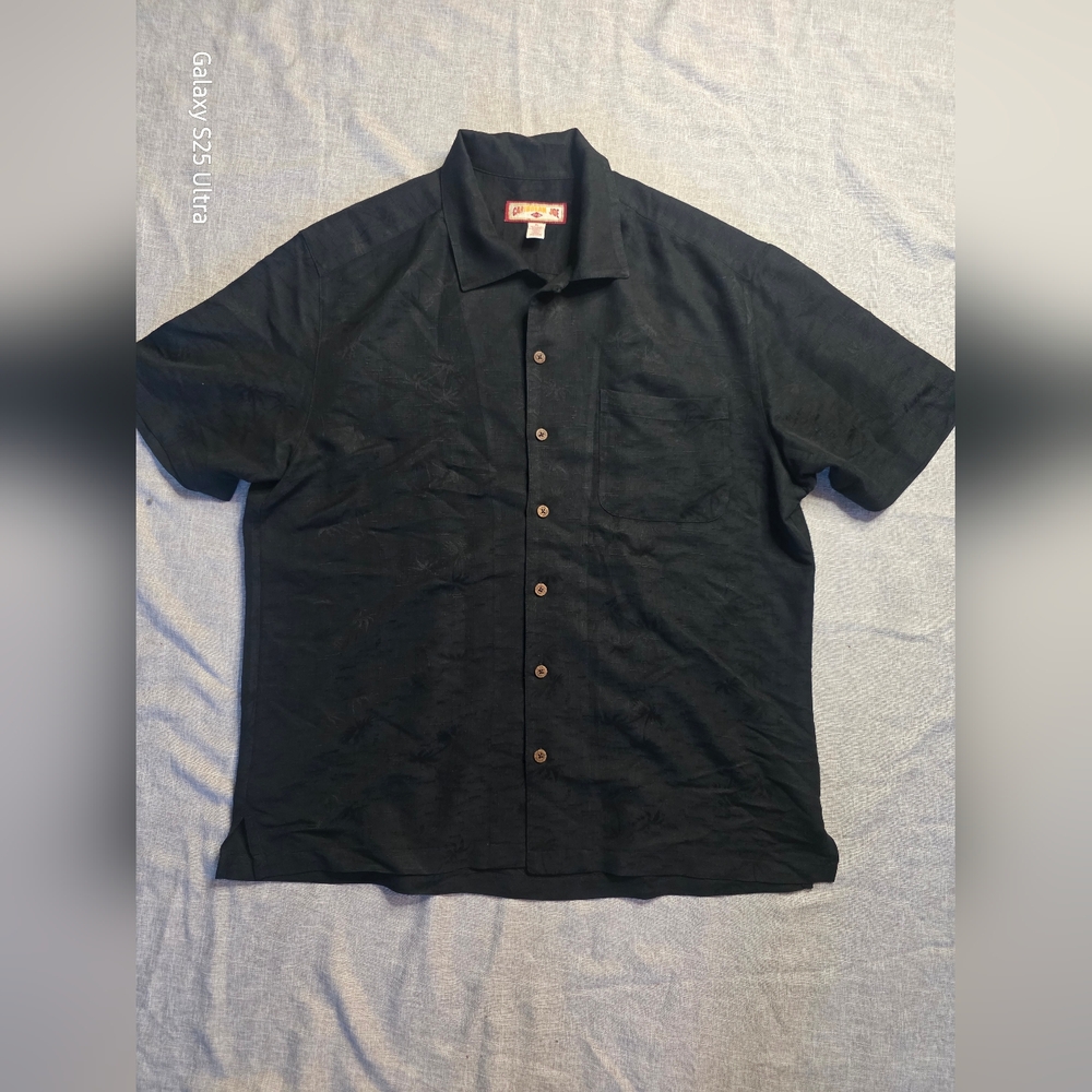 Caribbean Black Casual Button Down Shirt